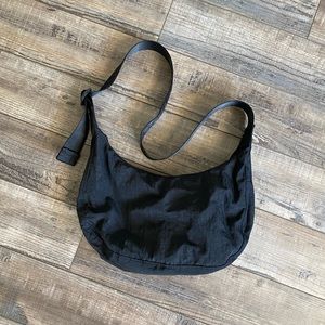 BAGGU medium nylon crescent black bag